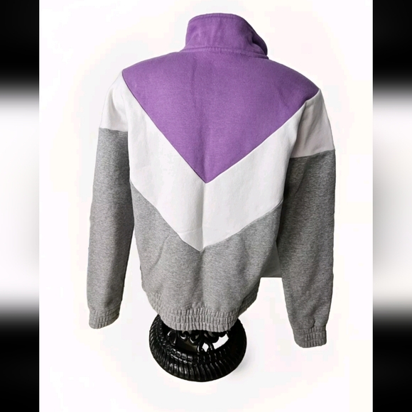 Fila Womens 3/4 Zip Purple White Gray Pullover Size Small Long Sleeve - Picture 4 of 8